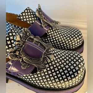 SOLD - John Fluevog Purple and Black Platform Shoes